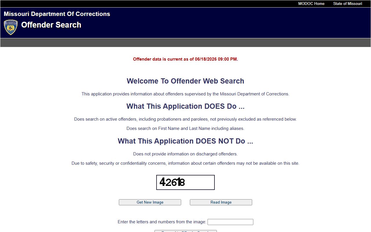 Stoddard County inmate records Missouri DOC offender search