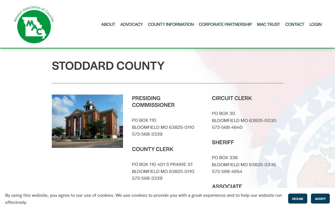 Stoddard County inmate records county office directory